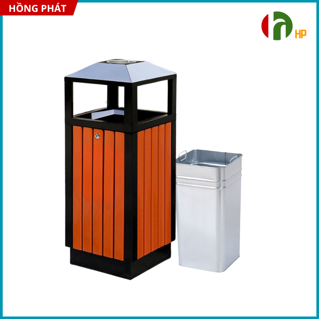 Thùng rác gỗ nhựa ngoài trời - VHP-HS-002