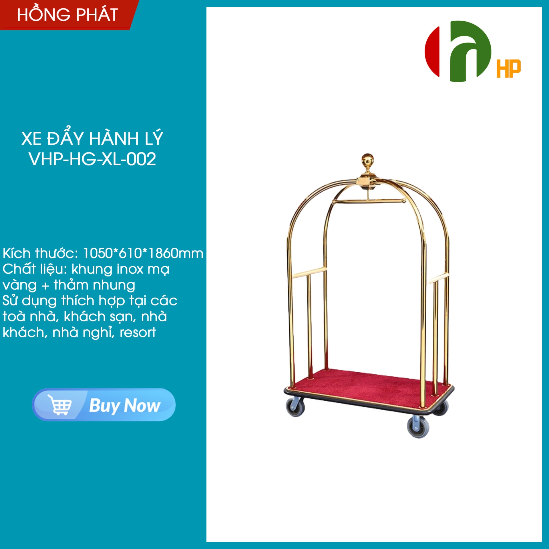 Xe đẩy hành lý vòng cung VHP-HG-XL-002