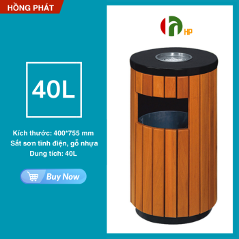 WOODEN TRASH BIN