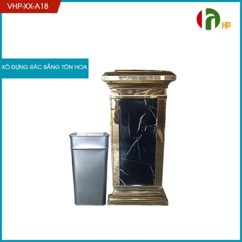 Gold-plated trash can with ashtray VHP-XX-A18
