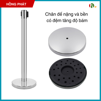 Barrier poles, posts for dividing lanes in stainless steel