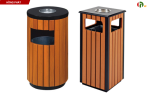 WOODEN TRASH BIN