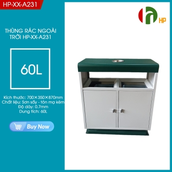 2-compartment outdoor trash can VHP-JM-HK188