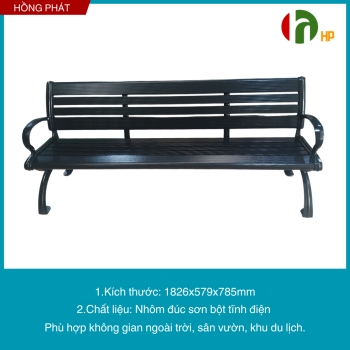 Chair with back, aluminum size 1m8