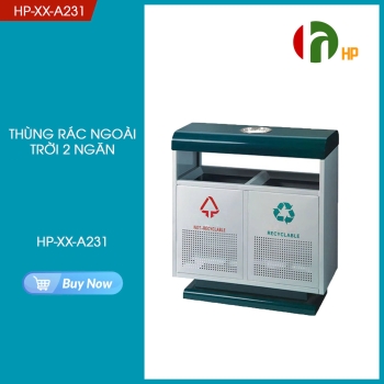 2 COMPARTMENT OUTDOOR TRASH BIN HP-XX-A231